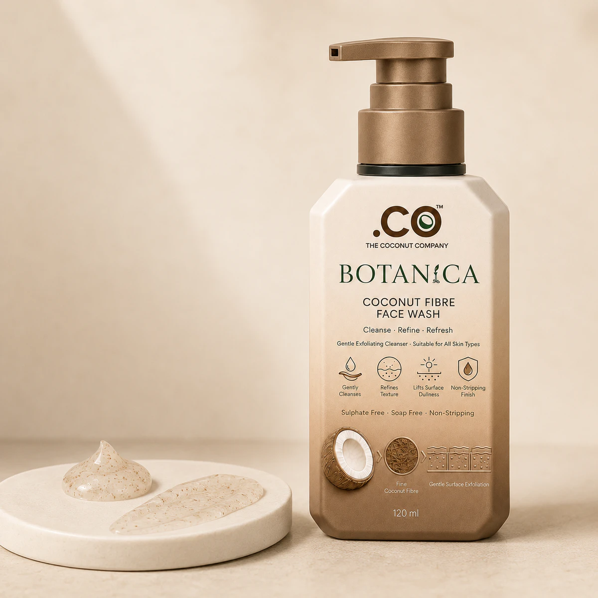 .CO BOTANiCA Coconut Face Wash lifestyle composition