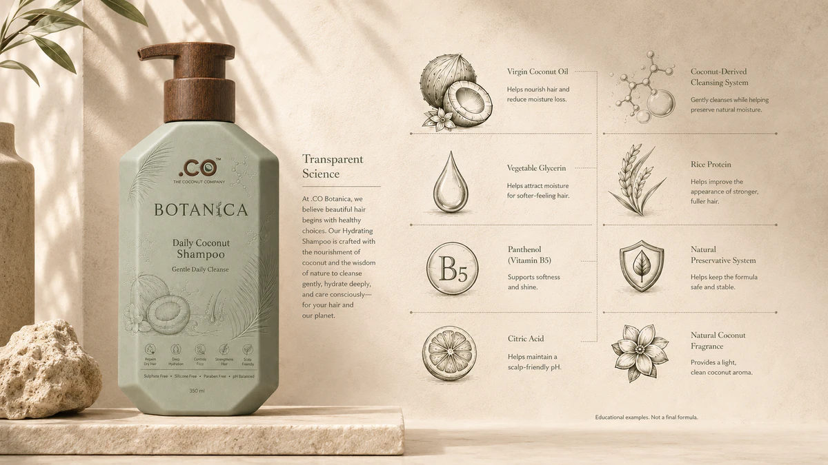 .CO BOTANiCA Coconut Shampoo product detail and packaging