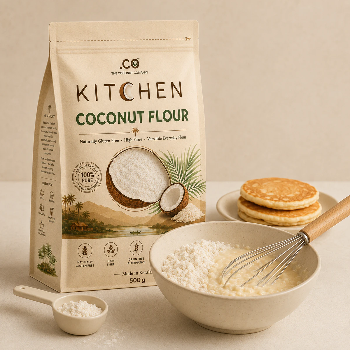 .CO Kitchen Coconut Flour lifestyle composition