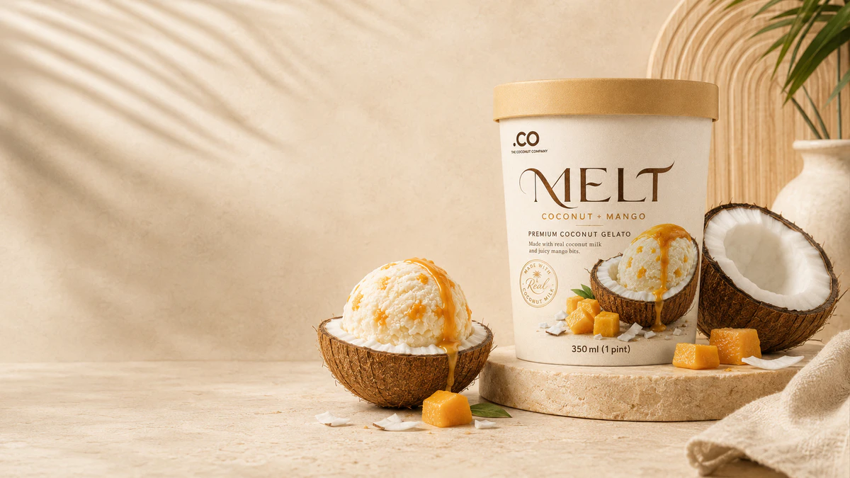 MELT.CO Mango Coconut lifestyle composition